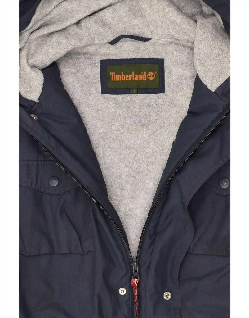 TIMBERLAND Boys Hooded Utility Jacket 11-12 Years Navy Blue Polyester | Vintage Timberland | Thrift | Second-Hand Timberland | Used Clothing | Messina Hembry 