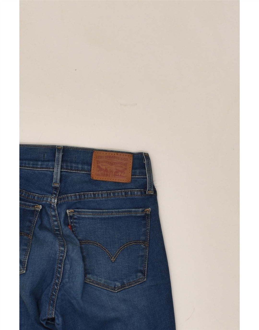 LEVI'S Womens Skinny Jeans W24 L30 Navy Blue Cotton | Vintage Levi's | Thrift | Second-Hand Levi's | Used Clothing | Messina Hembry 
