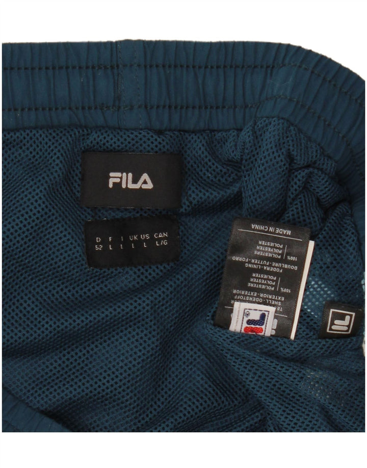 FILA Mens Swimming Shorts Large  Navy Blue Colourblock Polyester