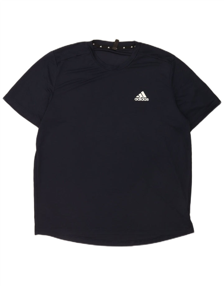 Adidas Mens Aeroready T-Shirt Top XL Navy Blue Polyester