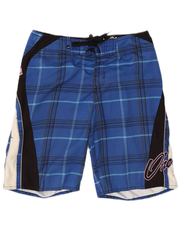 O'Neill Mens Graphic Swimming Shorts Medium Blue Plaid