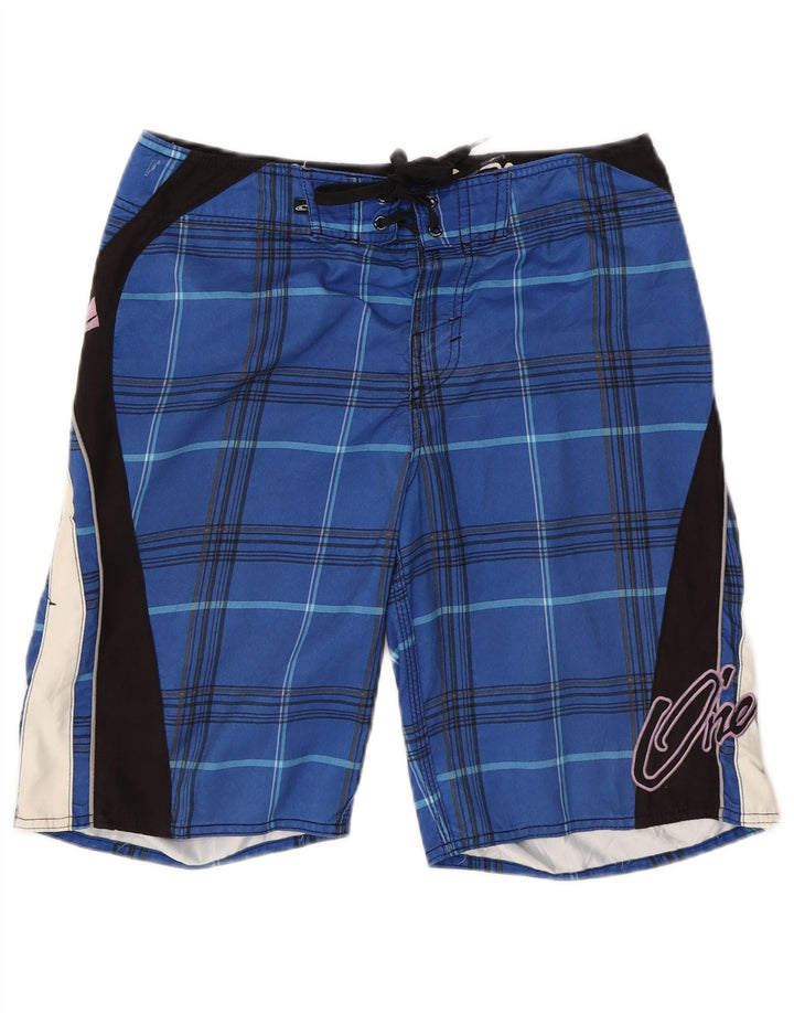 O'Neill Mens Graphic Swimming Shorts Medium Blue Plaid