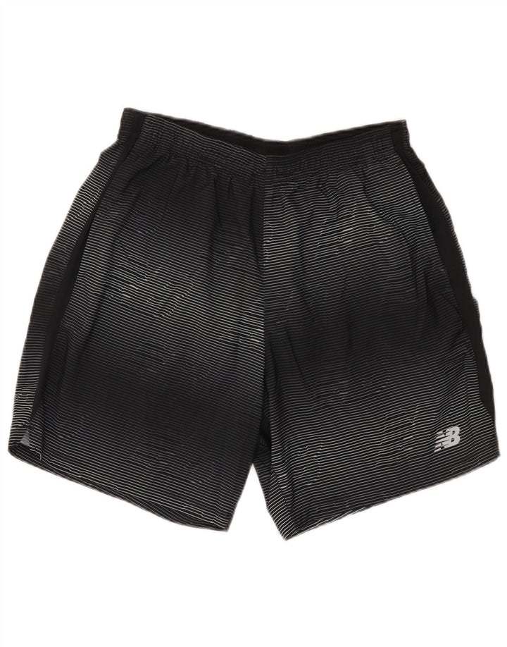 New Balance Mens Graphic Sport Shorts Medium  Black Striped Polyester