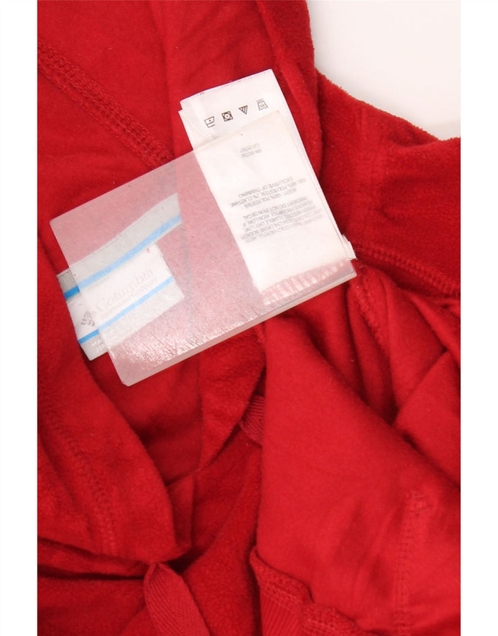 Columbia Mens Hooded Fleece Jumper Large Red Polyester