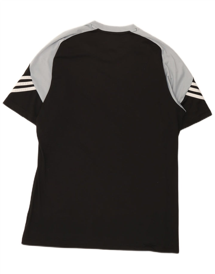 Adidas Mens Climalite T-Shirt Top Medium Black Colourblock Polyester