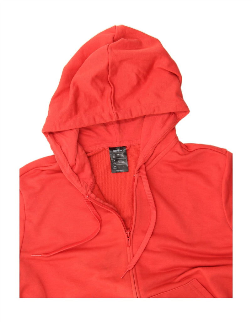 ADIDAS Womens Graphic Zip Hoodie Sweater UK 24/26 2XL Red Cotton Vintage Adidas and Second-Hand Adidas from Messina Hembry 