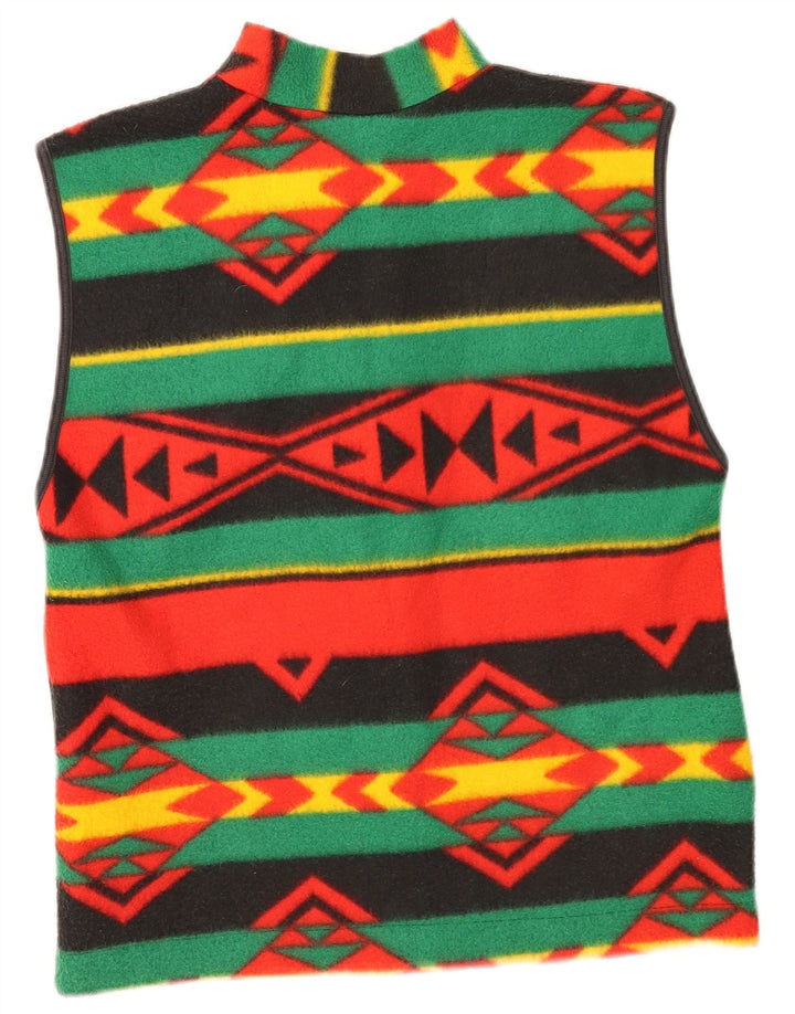Vintage Mens Fleece Gilet UK 38 Medium Multicoloured Geometric