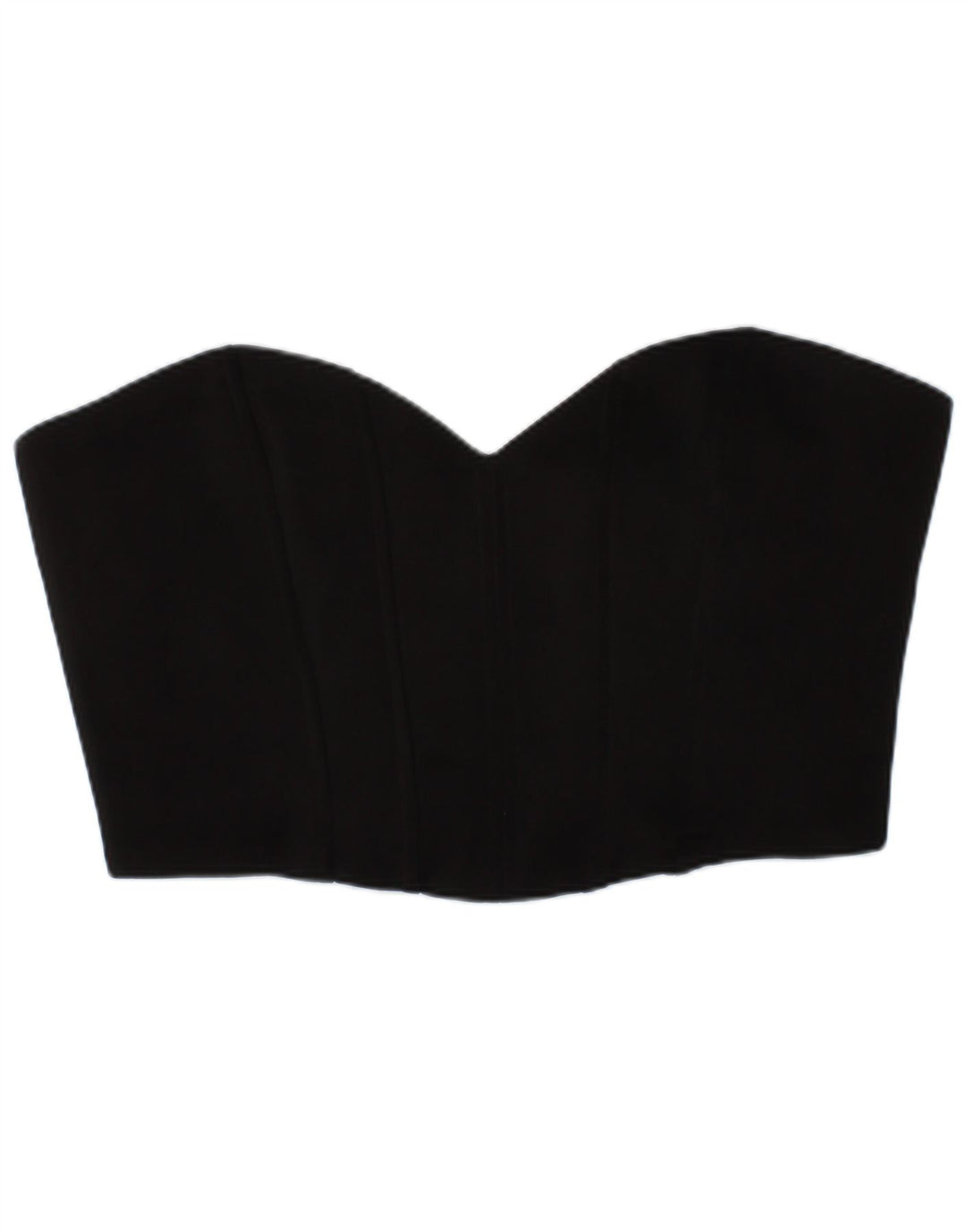 Zara Womens Crop Corset Top Medium Black Polyester
