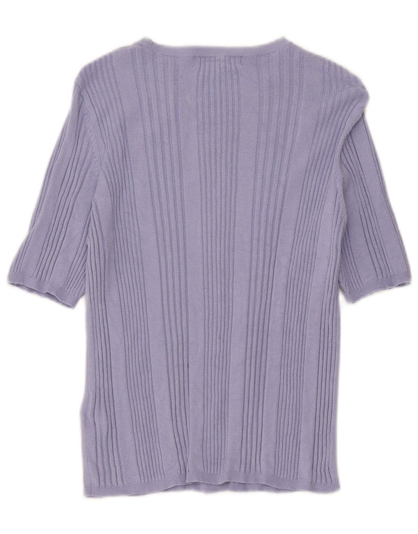 Marks & Spencer Womens T-Shirt Top UK 16 Large Purple Viscose