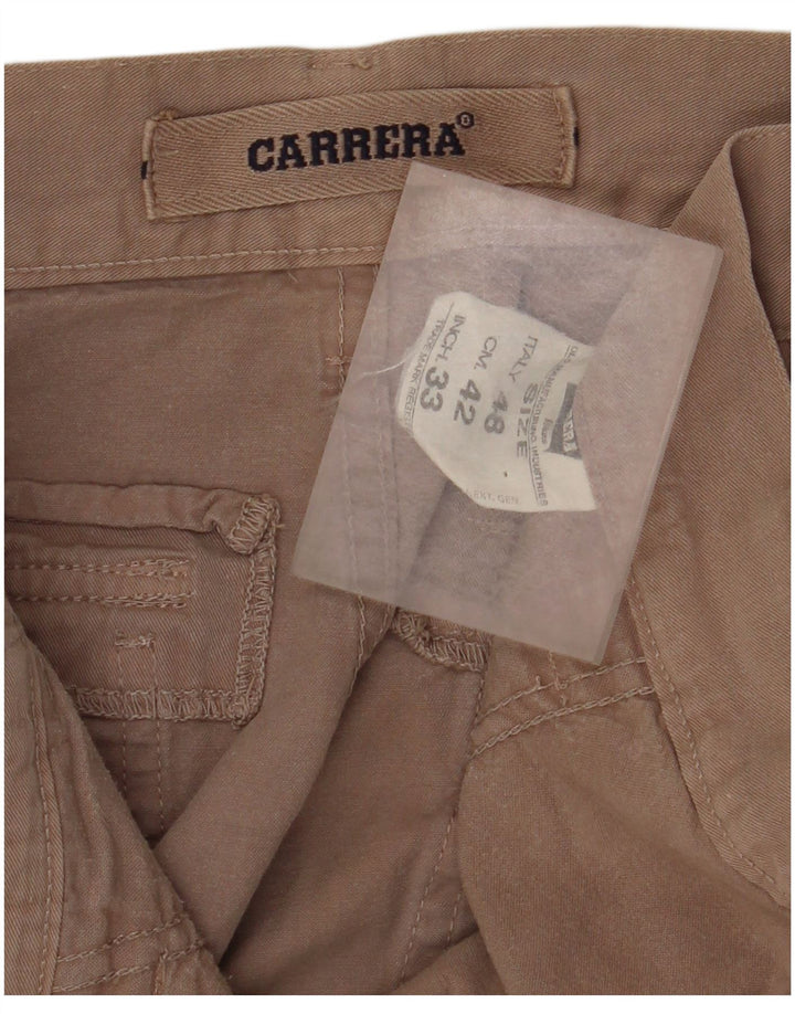 Carrera Mens Straight Cargo Trousers IT 48 Medium W30 L34 Beige Cotton