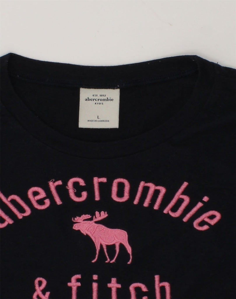 ABERCROMBIE & FITCH Girls Graphic Top Long Sleeve 8-9 Years Navy Blue | Vintage Abercrombie & Fitch | Thrift | Second-Hand Abercrombie & Fitch | Used Clothing | Messina Hembry 