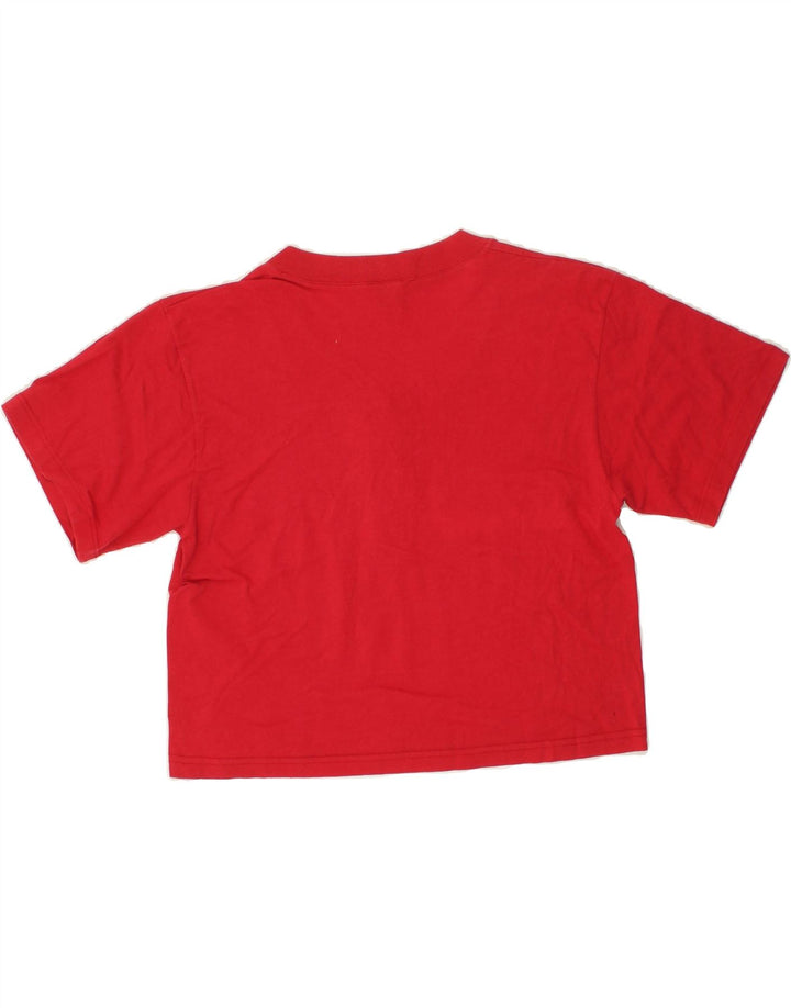 CHAMPION Womens Crop T-Shirt Top UK 14 Medium Red Cotton Vintage Champion and Second-Hand Champion from Messina Hembry 