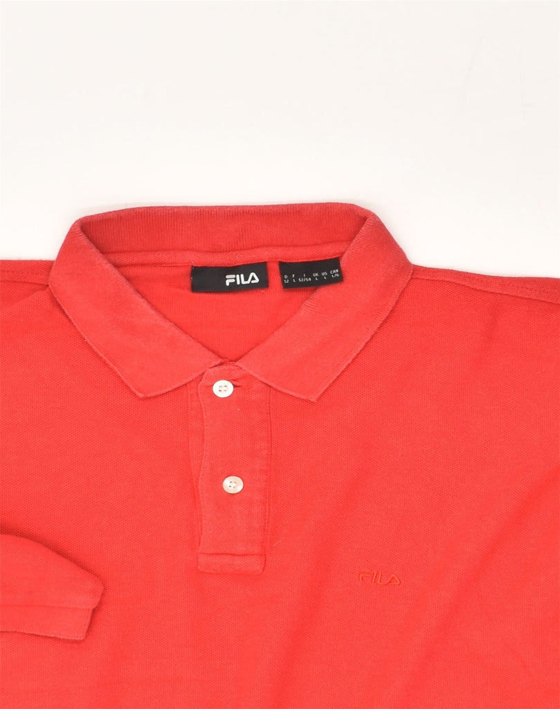 FILA Mens Polo Shirt Large Red Cotton | Vintage Fila | Thrift | Second-Hand Fila | Used Clothing | Messina Hembry 