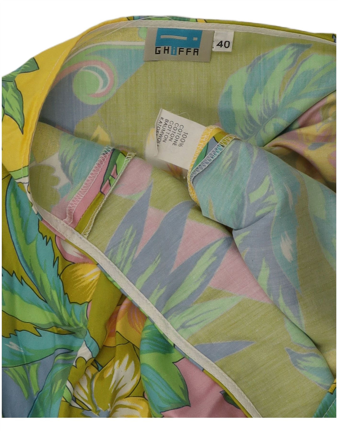 Vintage Womens A-Line Skirt EU 40 Medium W30  Multicoloured Floral Cotton