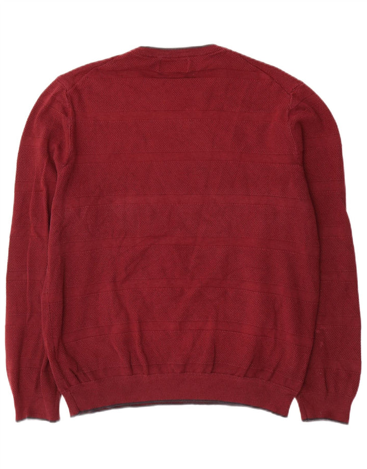Marks & Spencer Mens Blue Harbour Crew Neck Jumper Sweater Large Maroon