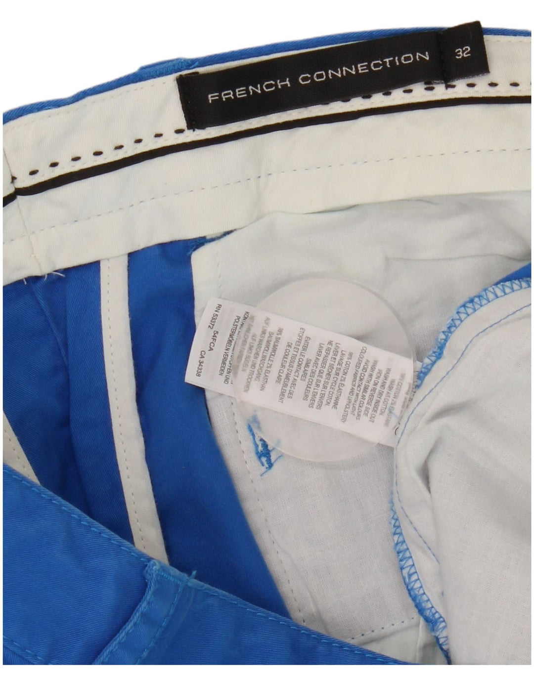 French Connection Mens Slim Chino Trousers W32 L32 Blue Cotton