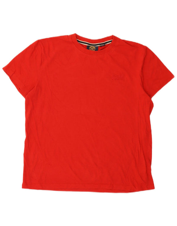 Superdry Mens T-Shirt Top XL Red Cotton