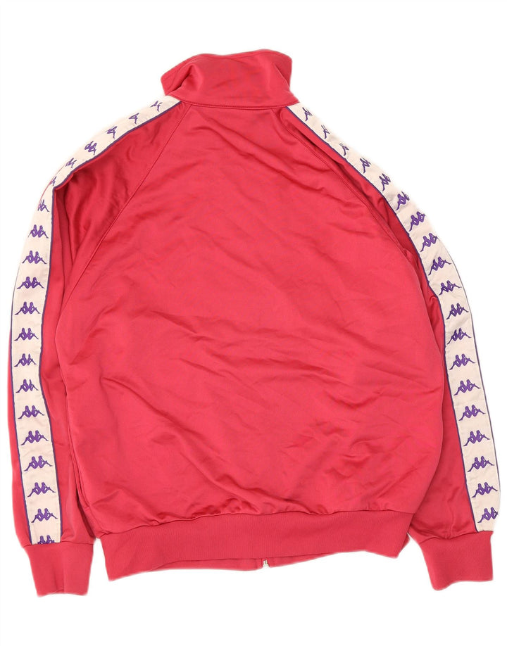 Kappa Womens Graphic Oversized Tracksuit Top Jacket UK 6 XS Red Colourblock
