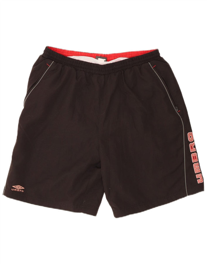 Umbro Mens Graphic Sport Shorts XL Black Polyester