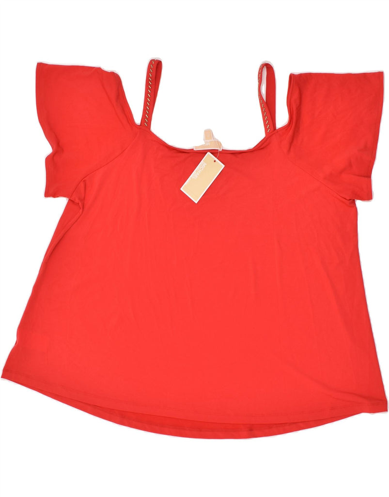 MICHAEL KORS Womens Crop Top UK 20 2XL Red Polyester | Vintage Michael Kors | Thrift | Second-Hand Michael Kors | Used Clothing | Messina Hembry 