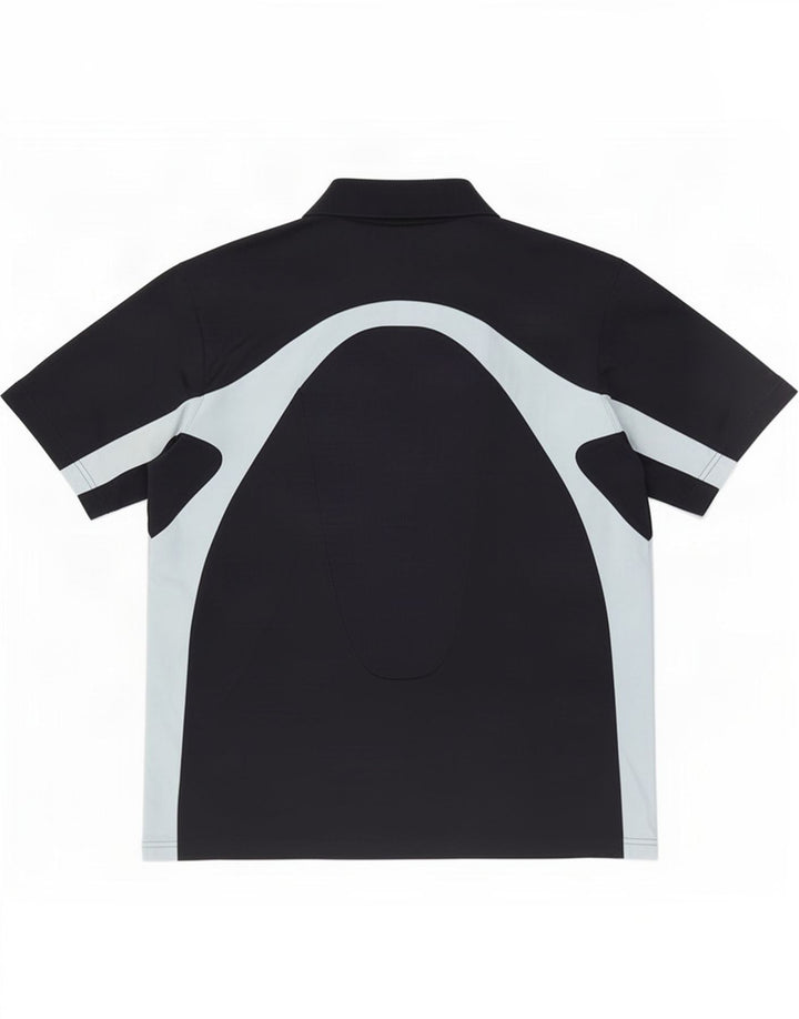 Adidas Mens Polo Shirt Large Black Colourblock Polyester