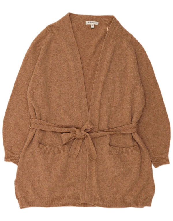 Marks & Spencer Mens Longline Cardigan Sweater UK 18 XL  Brown Wool