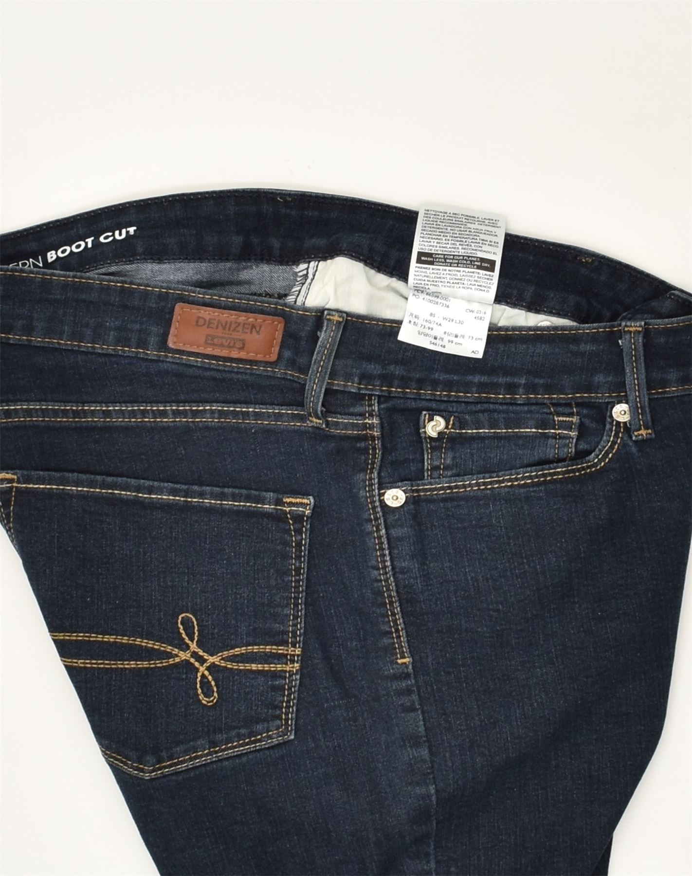 LEVI'S Womens Modern Bootcut Jeans W29 L30 Navy Blue Cotton, Vintage &  Second-Hand Clothing Online