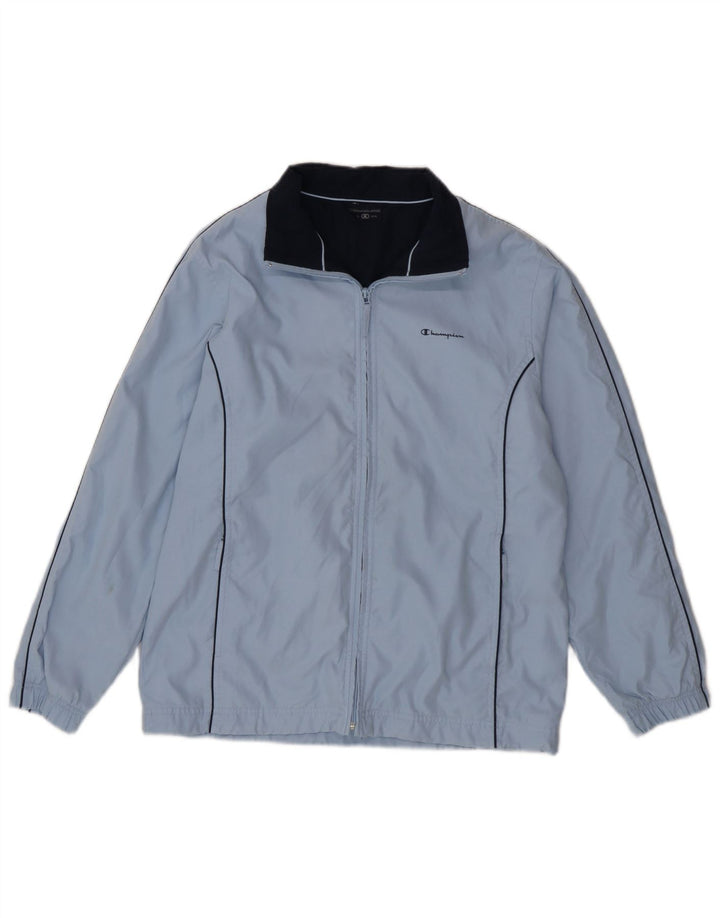 Champion Womens Tracksuit Top Jacket UK 14 Medium Blue Polyester