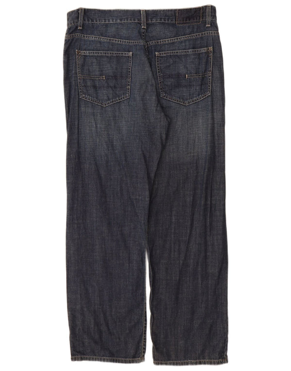 Calvin Klein Mens Straight Jeans W34 L30 Navy Blue Cotton