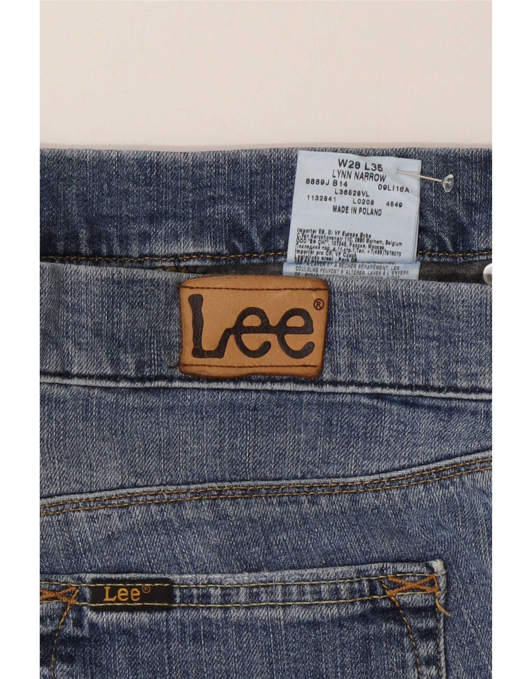 Lee Womens Lynn Narrow Slim Jeans W28 L35 Blue Cotton