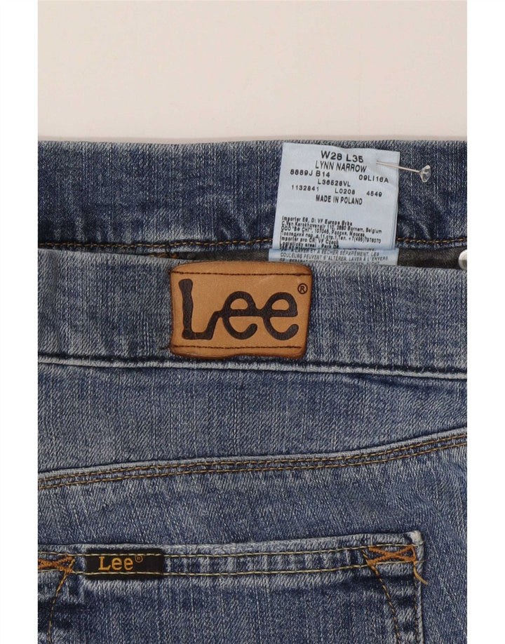 Lee Womens Lynn Narrow Slim Jeans W28 L35 Blue Cotton