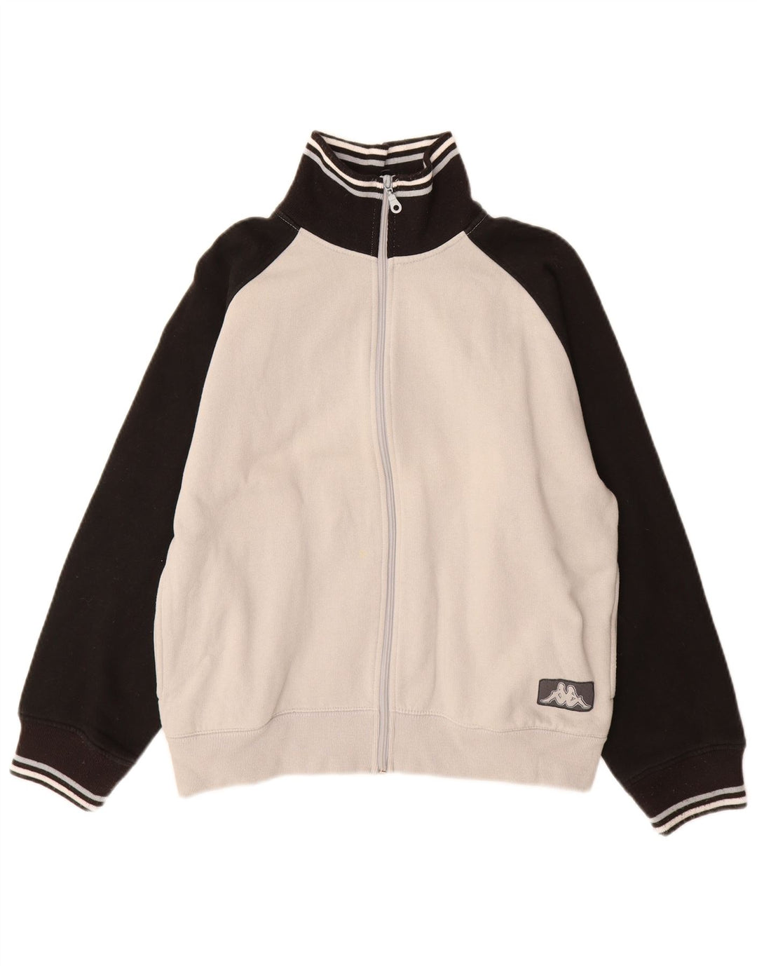 Kappa Mens Graphic Tracksuit Top Jacket Small Grey Colourblock Cotton