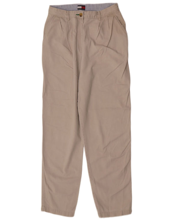 Tommy Hilfiger Womens High Waist Chino Trousers UK 10 Large W28 L32 Beige