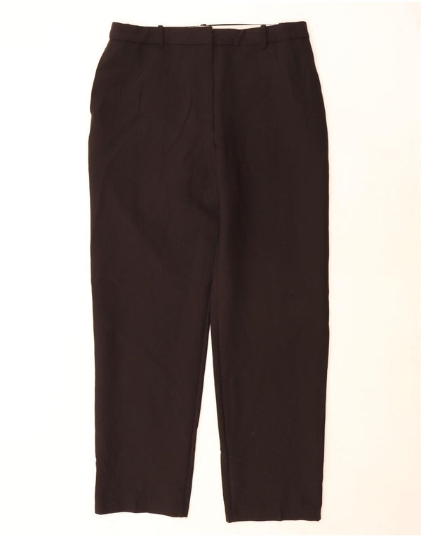 Marks & Spencer Womens High Waist Chino Trousers UK 16 Large W34 L32 Black