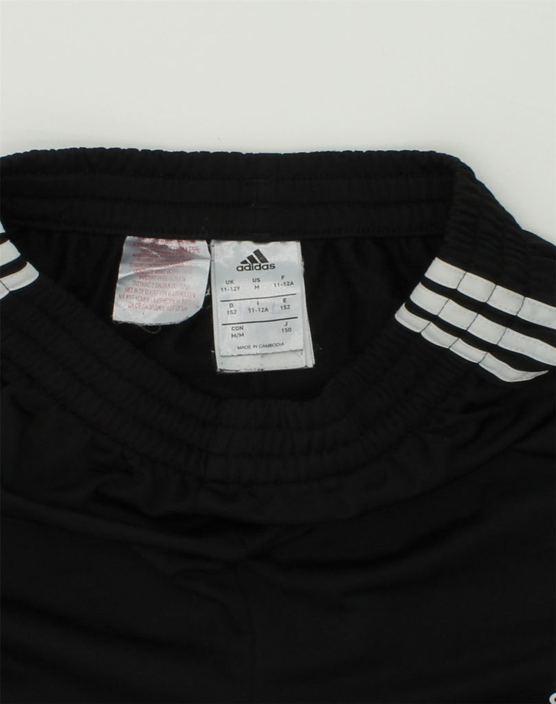 ADIDAS Boys Tracksuit Trousers 11-12 Years Black Polyester | Vintage Adidas | Thrift | Second-Hand Adidas | Used Clothing | Messina Hembry 