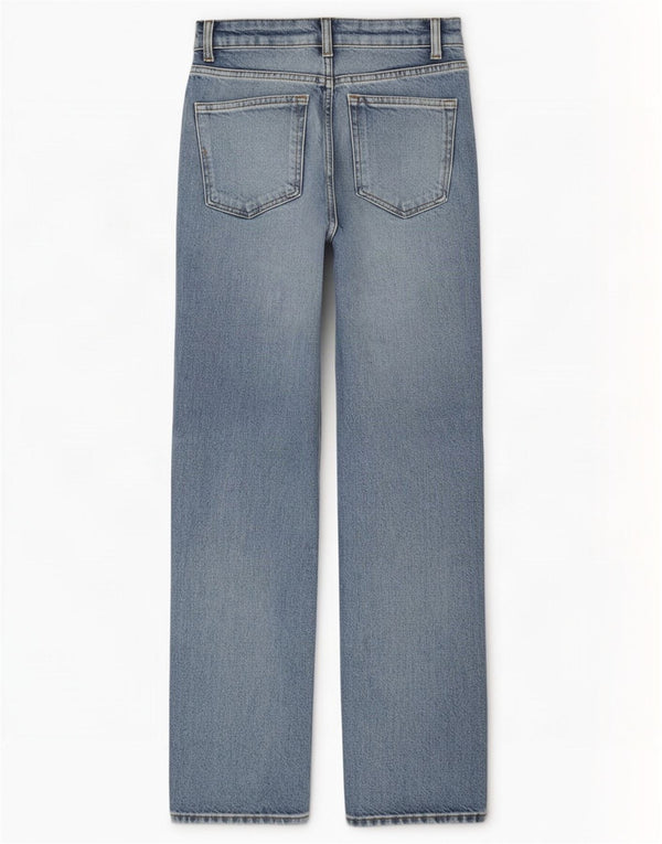 Zara Womens High Waist Straight Jeans EU 34 2XS W24 L30 Blue Cotton