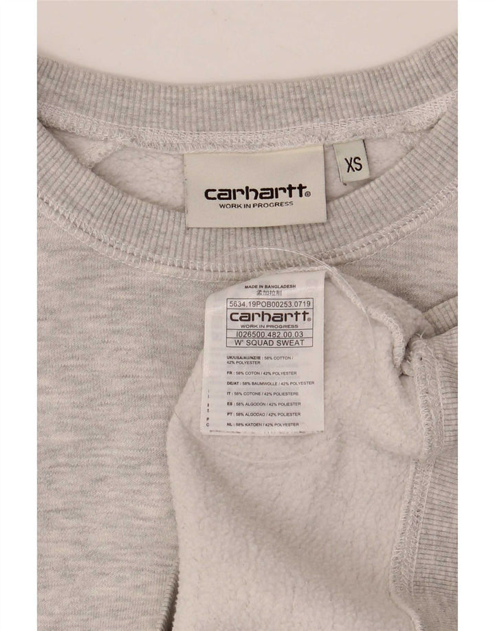 Carhartt Womens Oversized Sweatshirt Jumper UK 6 XS Grey Cotton