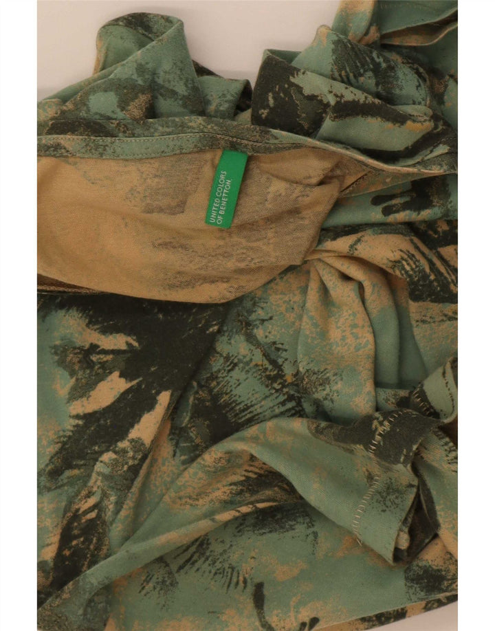 Benetton Mens T-Shirt Top Small Green Hawaiian
