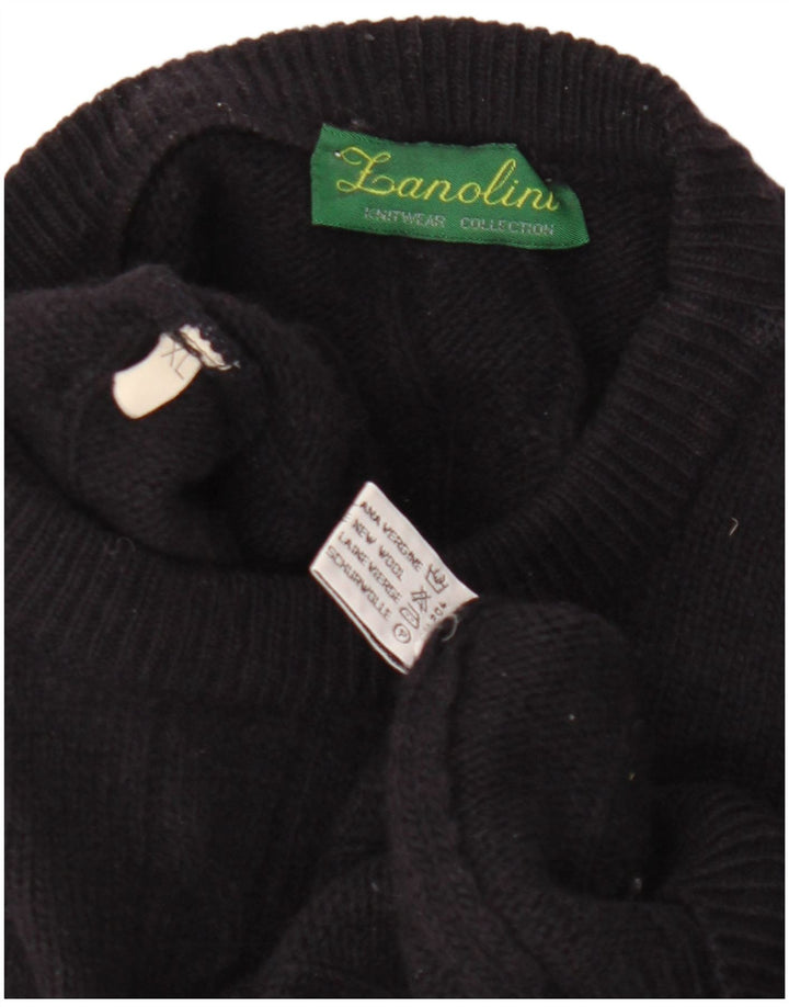 Zanolini Mens Crew Neck Jumper Sweater XL Navy Blue Virgin Wool