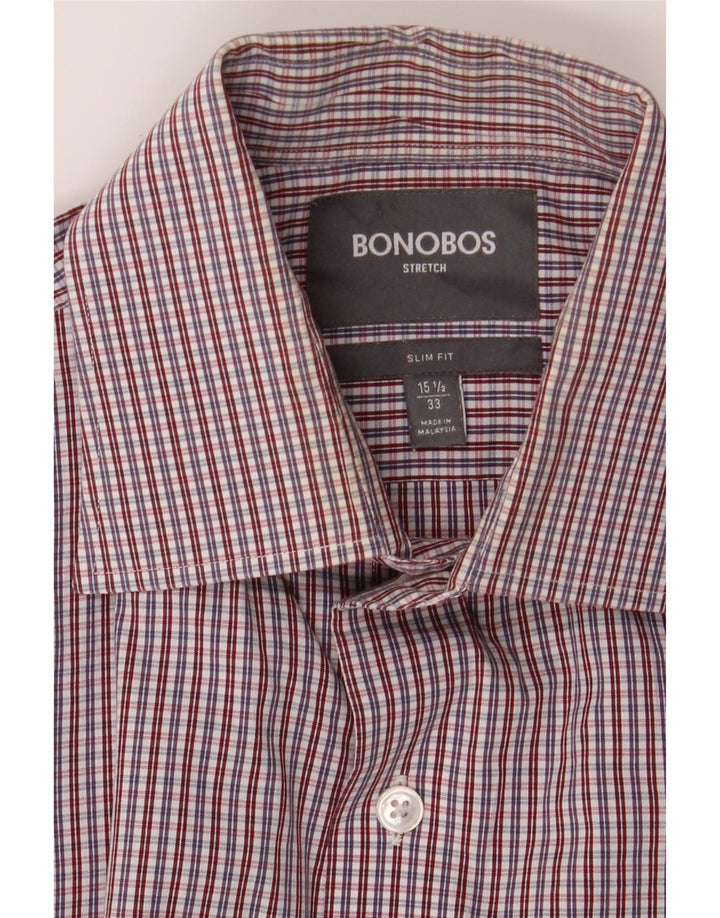 BONOBOS Mens Slim Fit Shirt Size 15 1/2 Medium Multicoloured Check Cotton Vintage BONOBOS and Second-Hand BONOBOS from Messina Hembry 