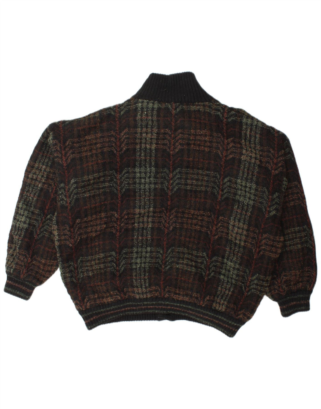Lancetti Mens Knit Bomber Jacket UK 40 Large Green Check