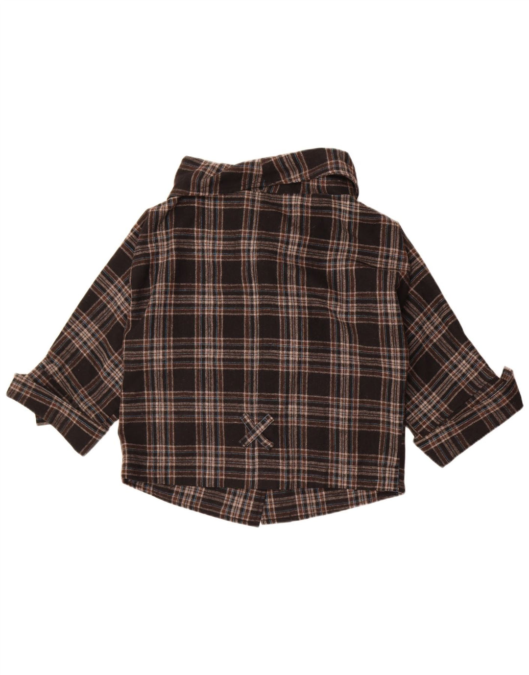 Vintage Womens Bomber Jacket UK 10 Small Brown Plaid Wool