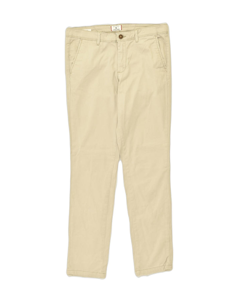 JACK & JONES Mens Marco Slim Chino Trousers W31 L32  Beige Cotton | Vintage Jack & Jones | Thrift | Second-Hand Jack & Jones | Used Clothing | Messina Hembry 