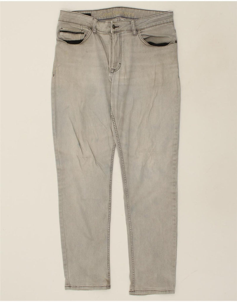 CALVIN KLEIN Mens Slim Straight Jeans W34 L32 Grey Cotton | Vintage Calvin Klein | Thrift | Second-Hand Calvin Klein | Used Clothing | Messina Hembry 