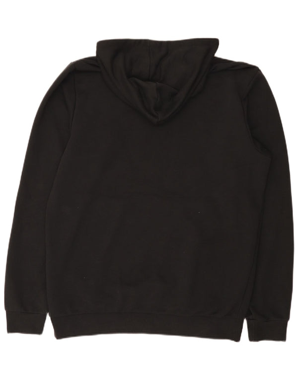 Adidas Mens Graphic Hoodie Jumper UK 44/46 Large Black Cotton