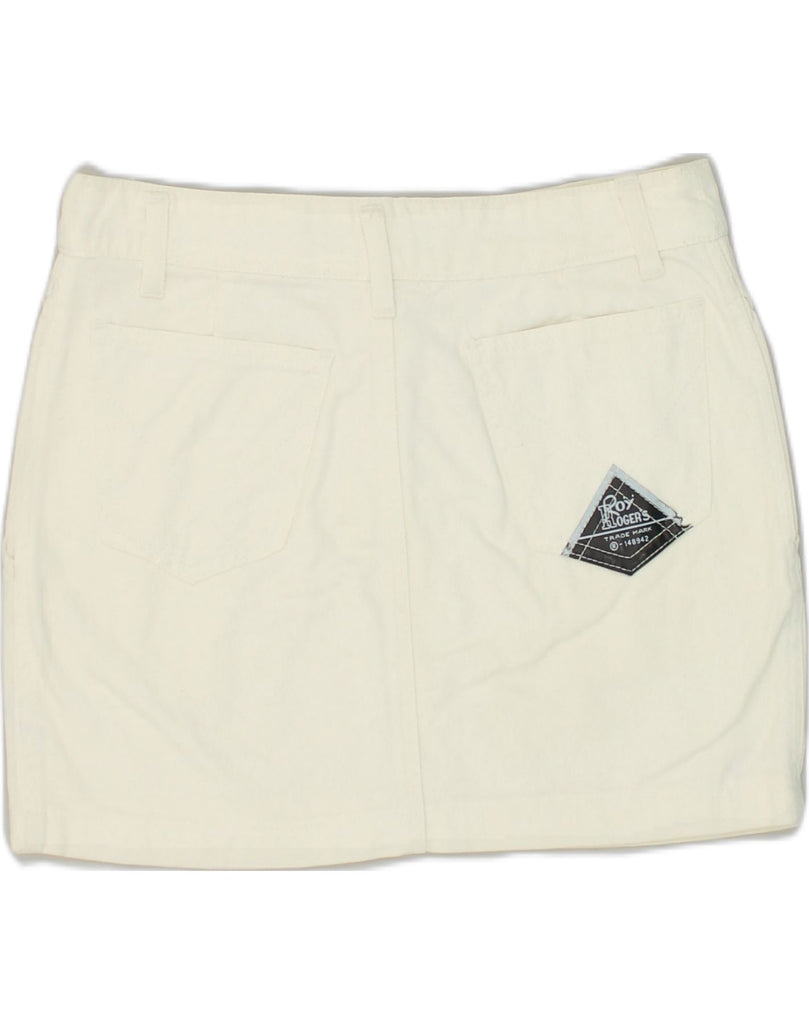 ROY ROGERS Womens Mini Skirt IT 42 Medium W28 White Cotton | Vintage Roy Rogers | Thrift | Second-Hand Roy Rogers | Used Clothing | Messina Hembry 