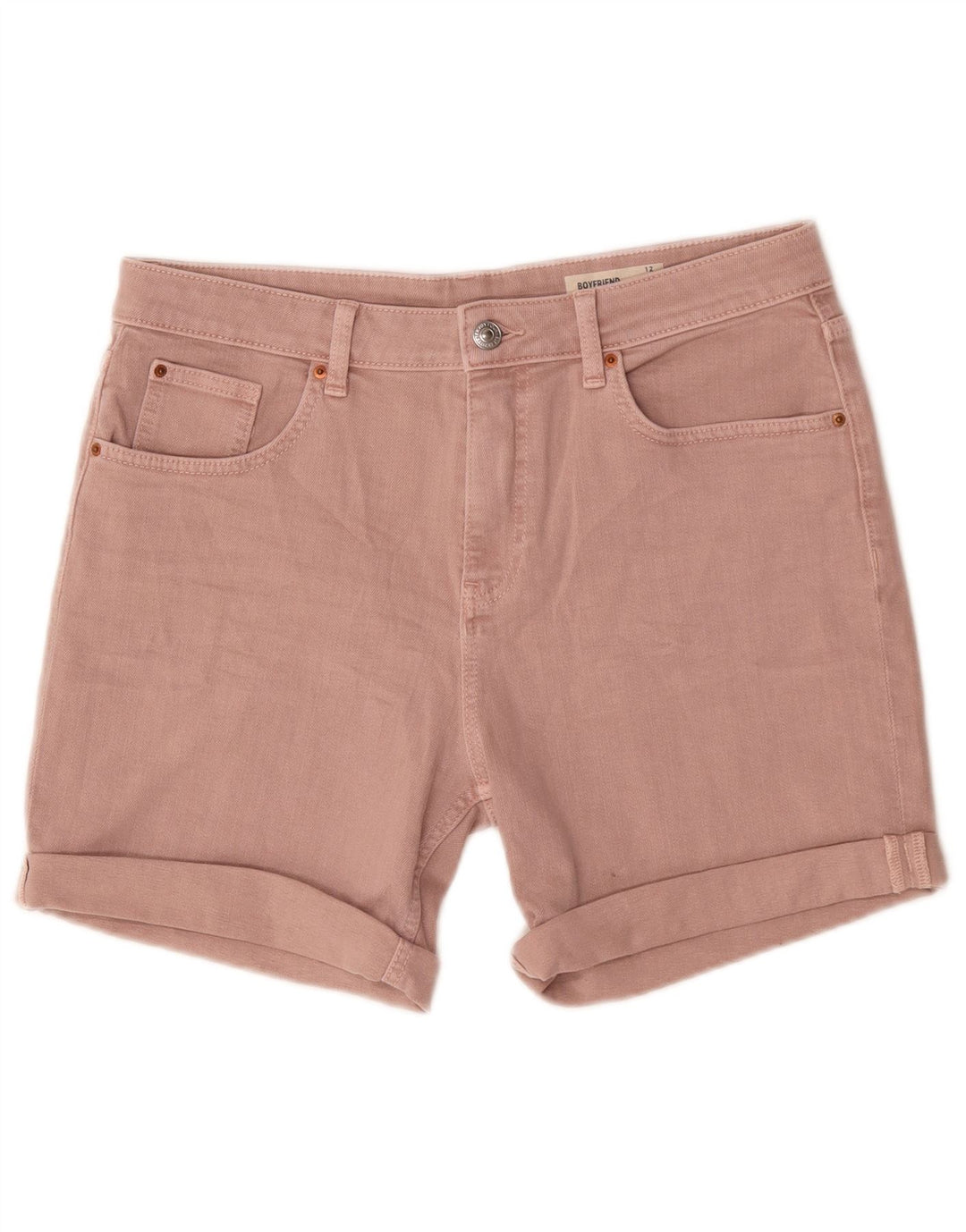 Marks & Spencer Womens Denim Shorts UK 12 Medium W30 Pink Cotton