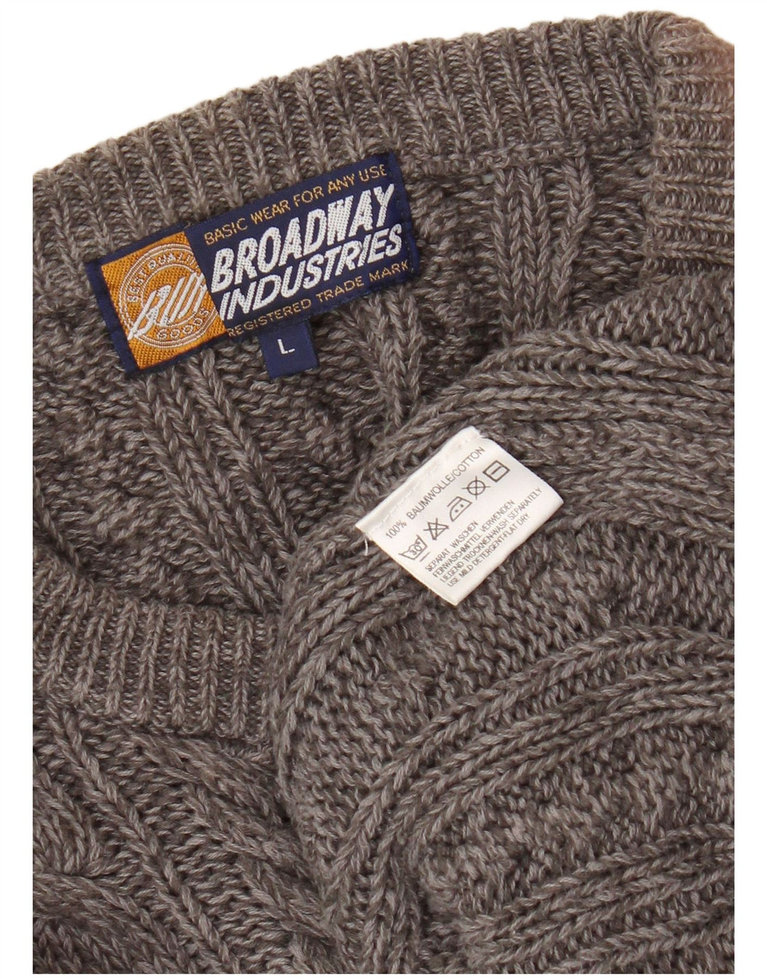 BROADWAY Womens Oversized Boat Neck Jumper Sweater UK 16 Large Grey Cotton