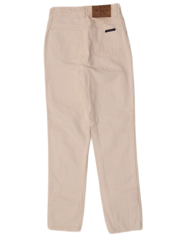 Calvin Klein Womens High Waist Tapered Jeans US 9 Medium W25 L29 White