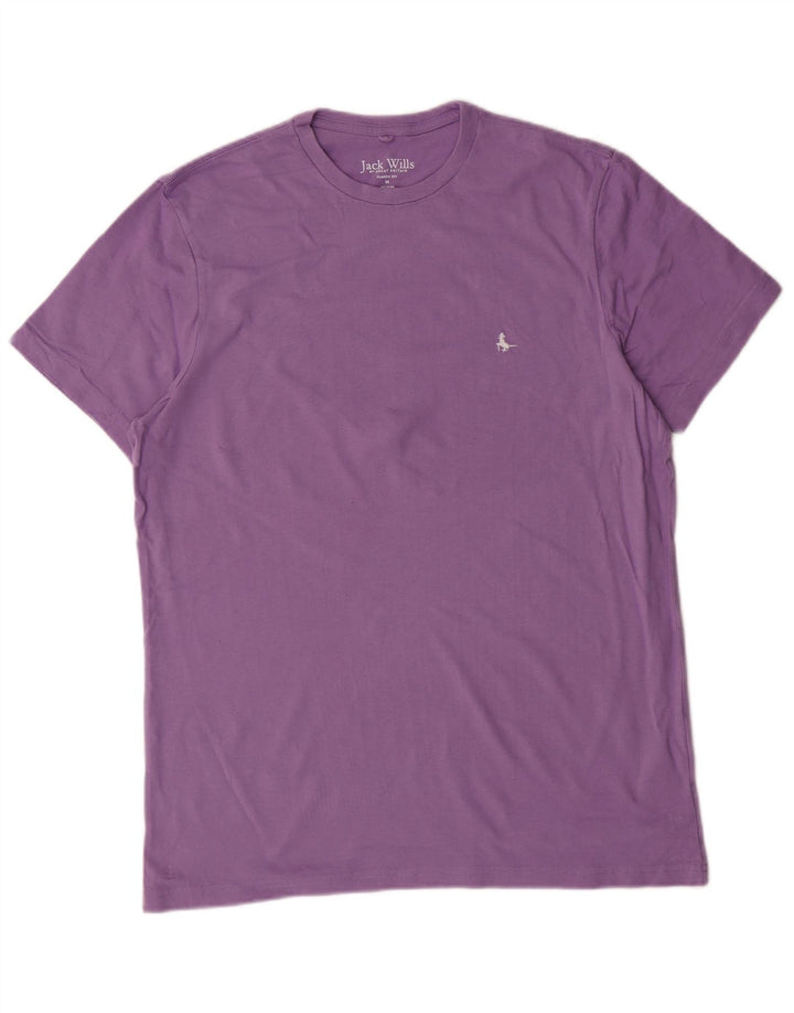 JACK WILLS Mens Classic Fit T-Shirt Top Medium Purple Cotton